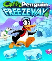 Crazy Penguin Freezeway Скачать бесплатно игру Безумный пингвин: Замерзшее шоссе - java игра для мобильного телефона